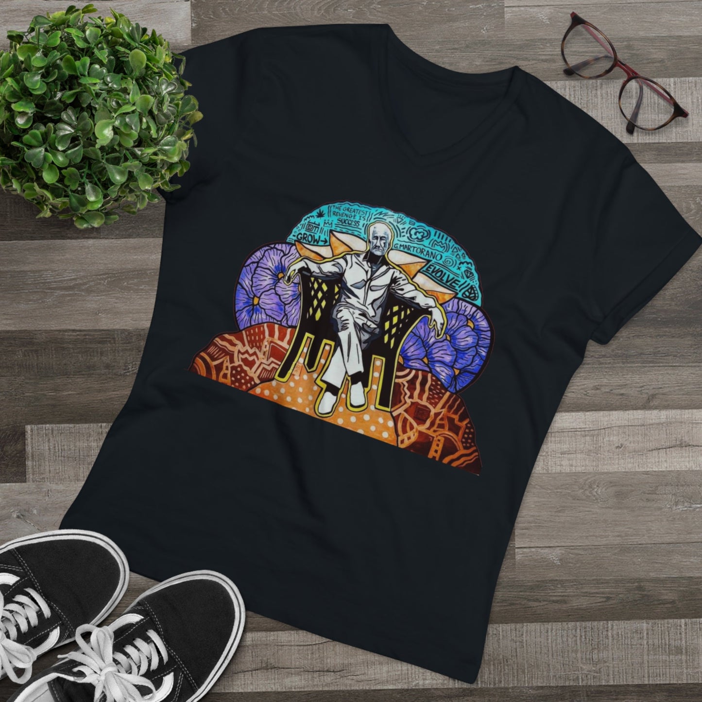 Growfather Premium T Shirt V Neck (Front) Printify