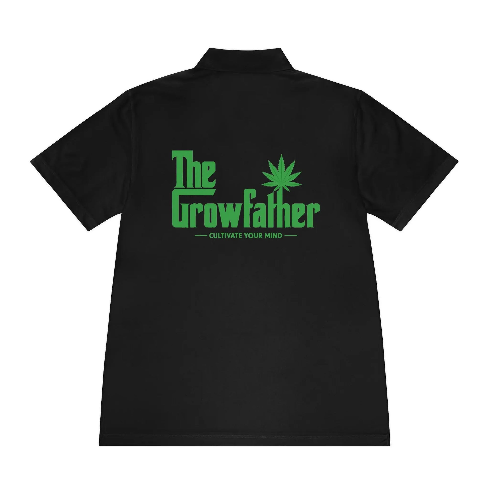 Growfather Botanical Polo Black (Front & Back Print) Printify