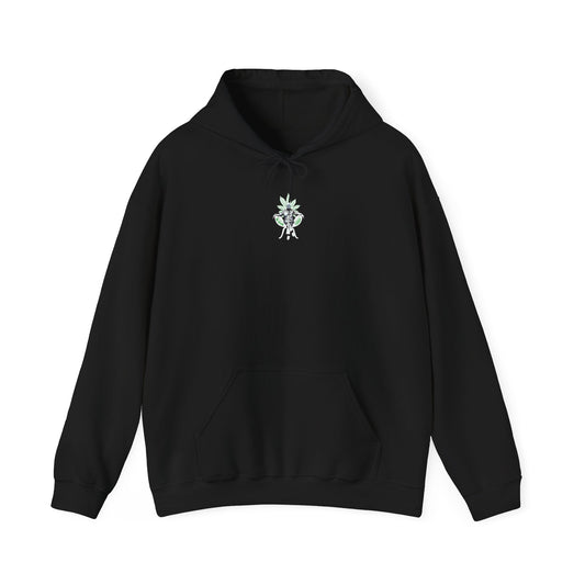 Growfather Botanical Hoodie (Black) Printify