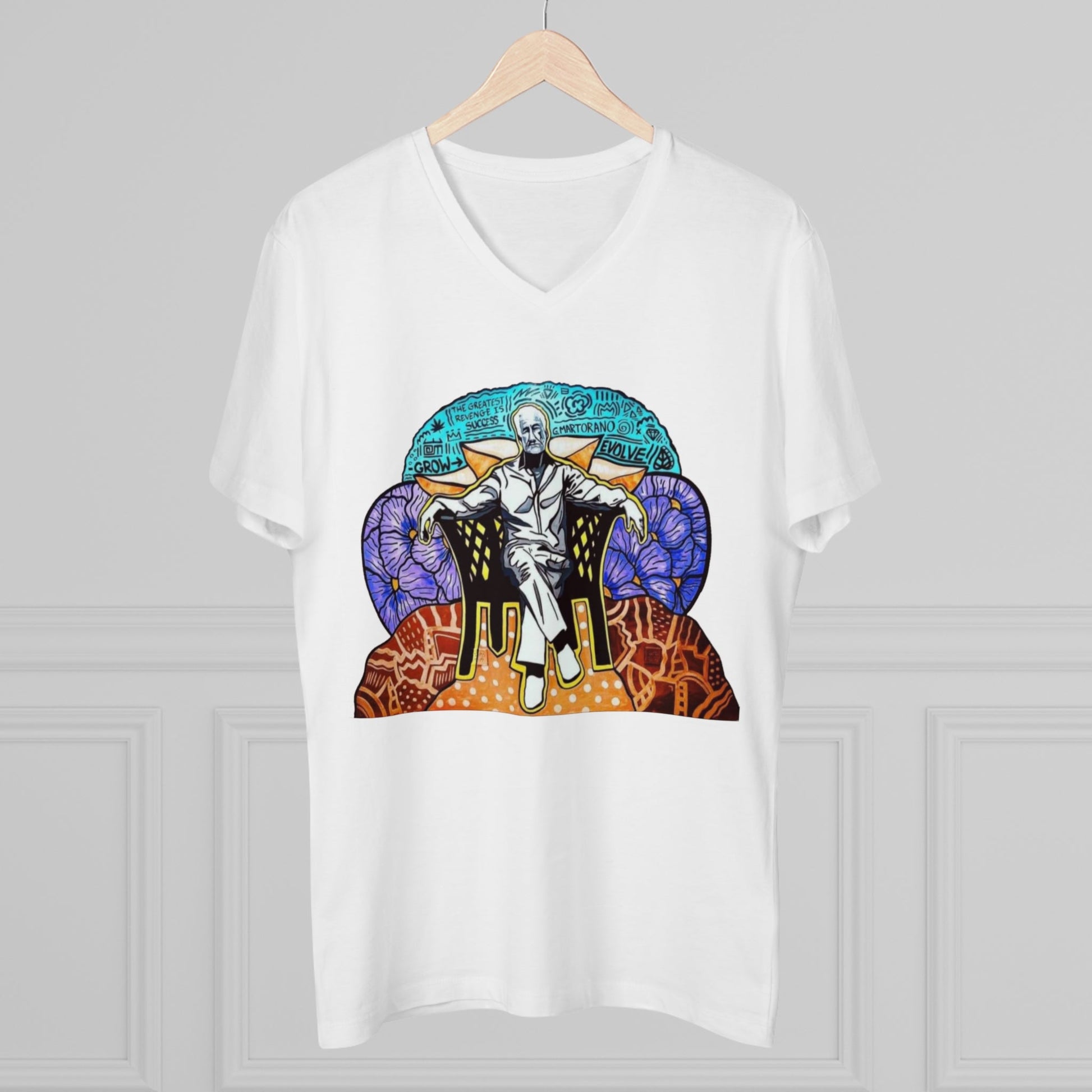 Growfather Premium T Shirt V Neck (Front) Printify
