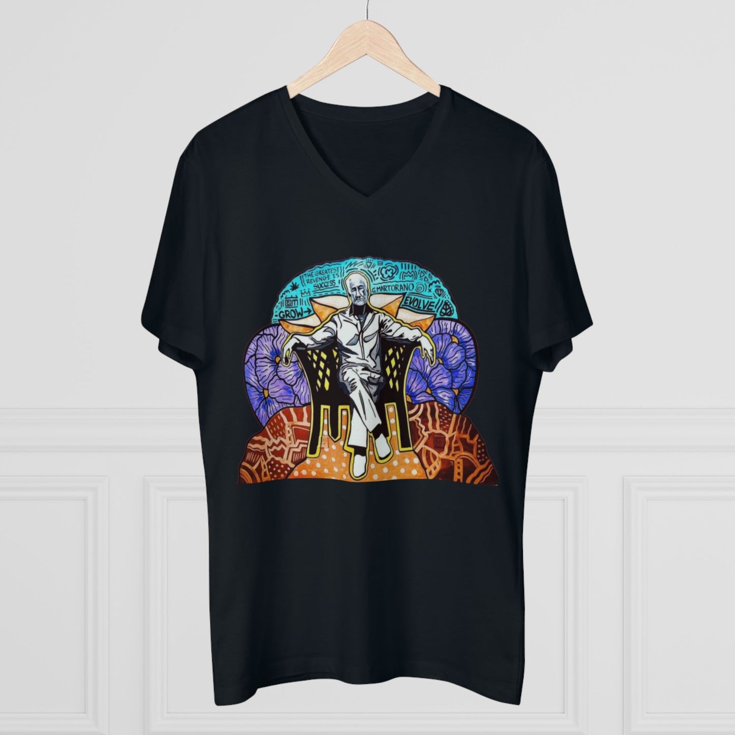 Growfather Premium T Shirt V Neck (Front) Printify
