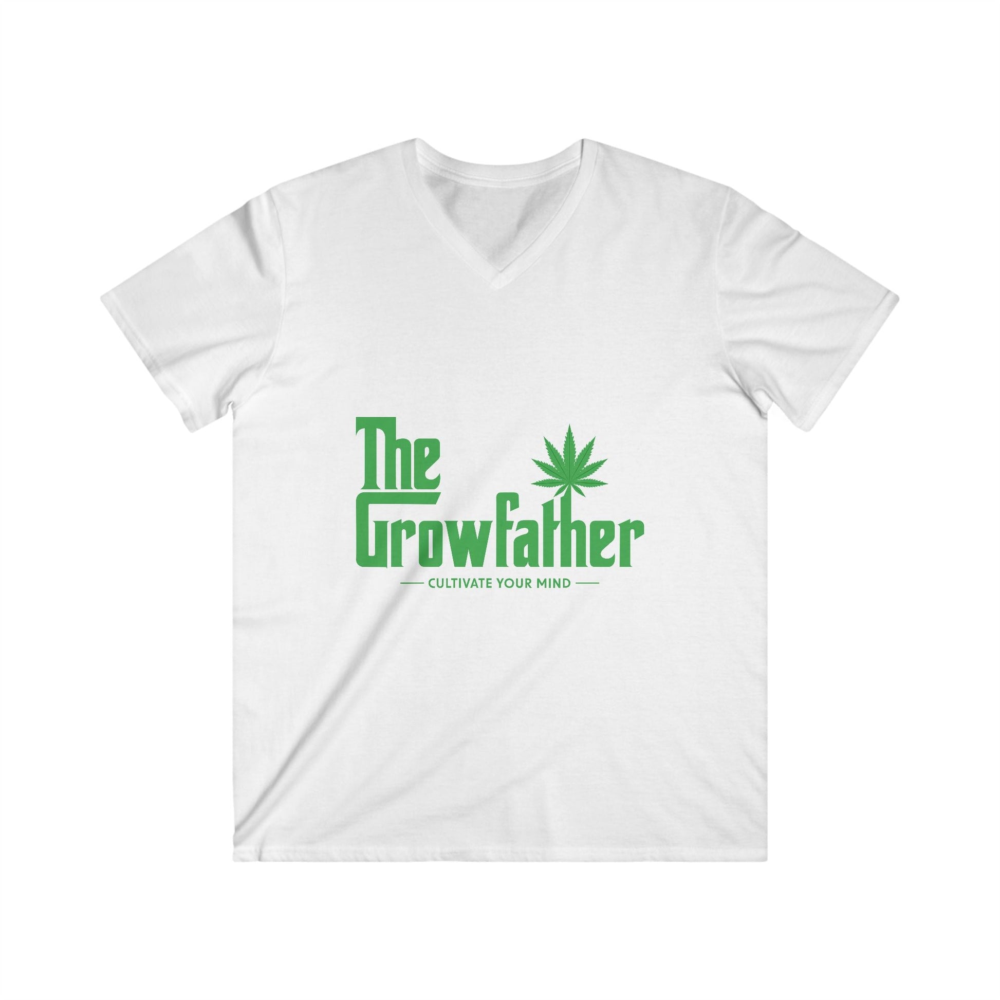 Growfather T Shirt V Neck (Front) Printify