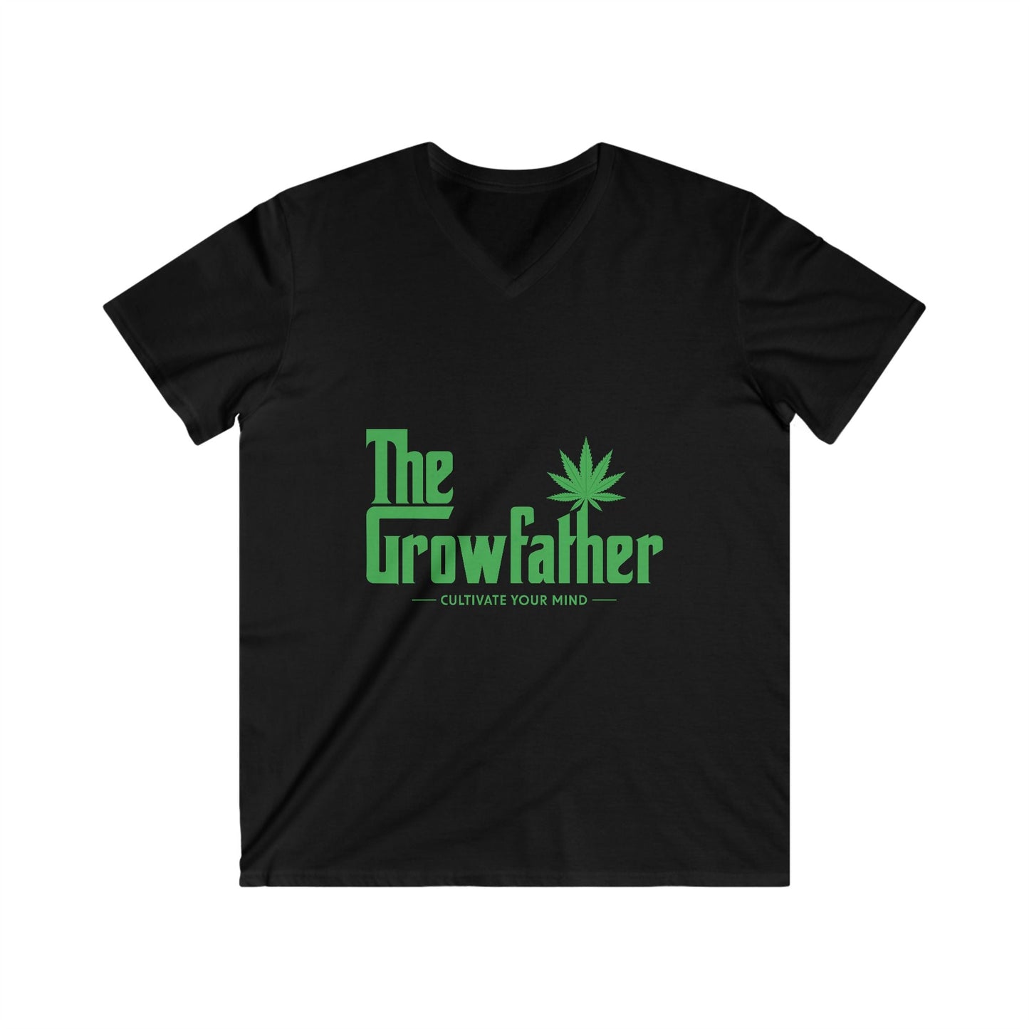 Growfather T Shirt V Neck (Front) Printify