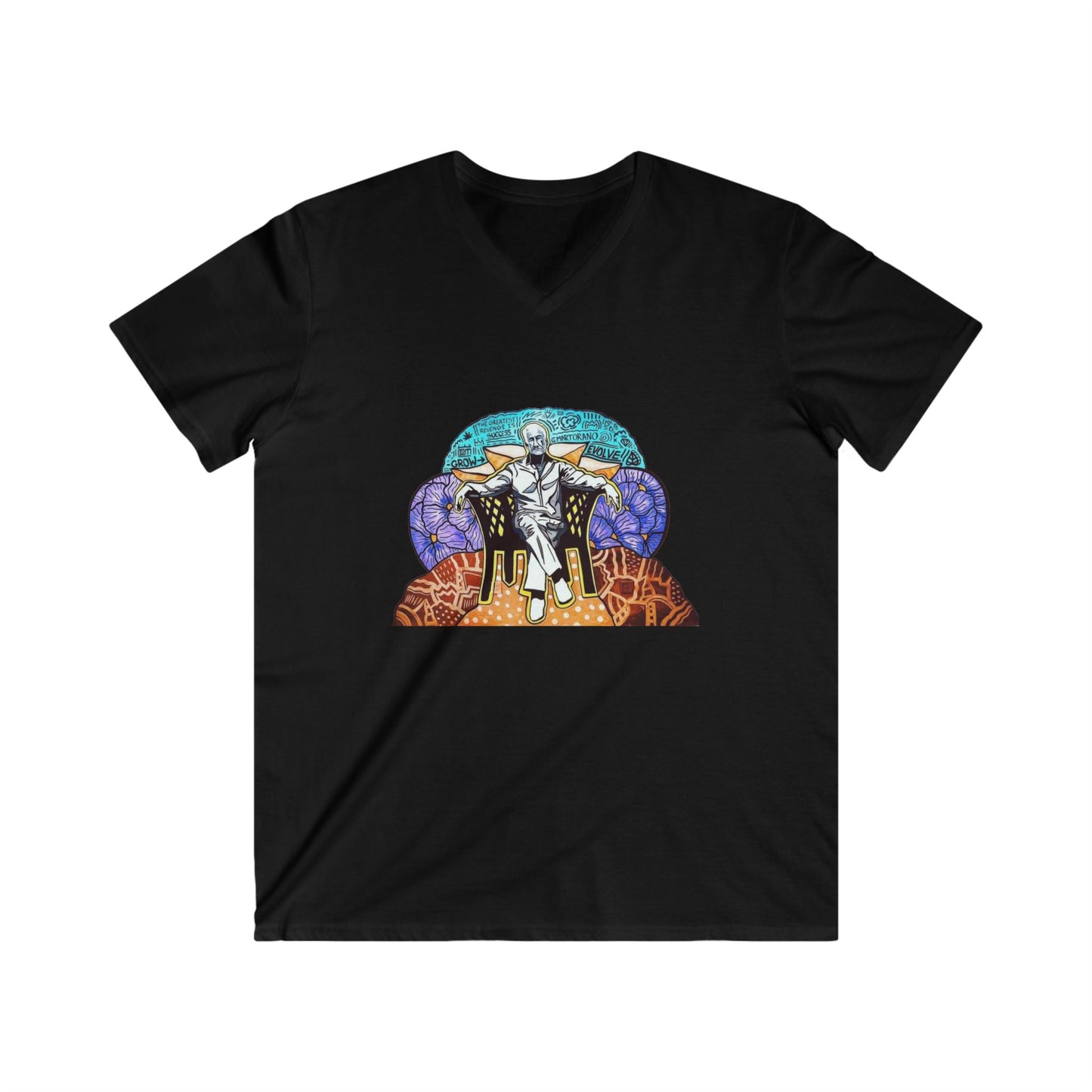Growfather Premium T Shirt V Neck (Front & Back Print) Printify