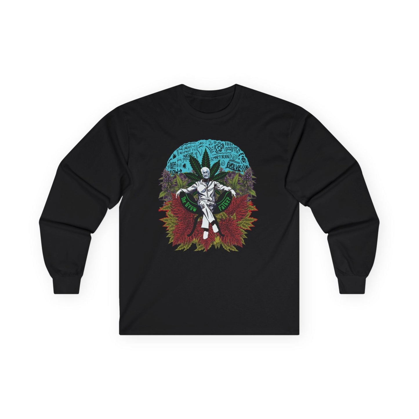 Growfather Vintage T Shirt Full Sleeves (Front) Printify