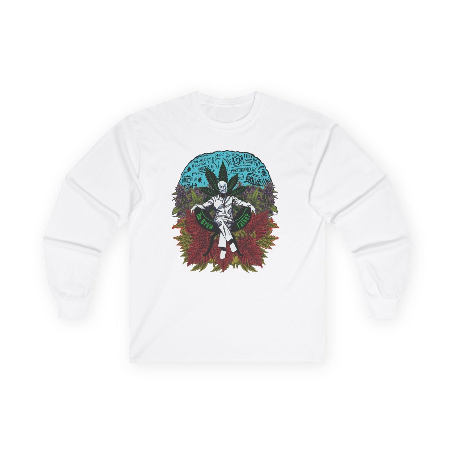 Growfather Vintage T Shirt Full Sleeves (Front) Printify