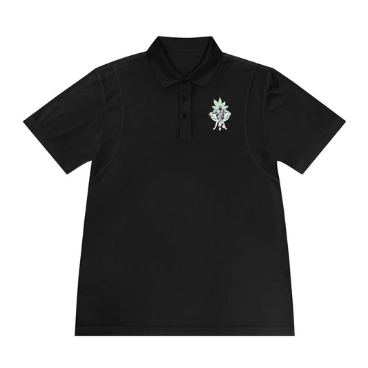 Growfather Botanical Polo Black (Front & Back Print) Printify