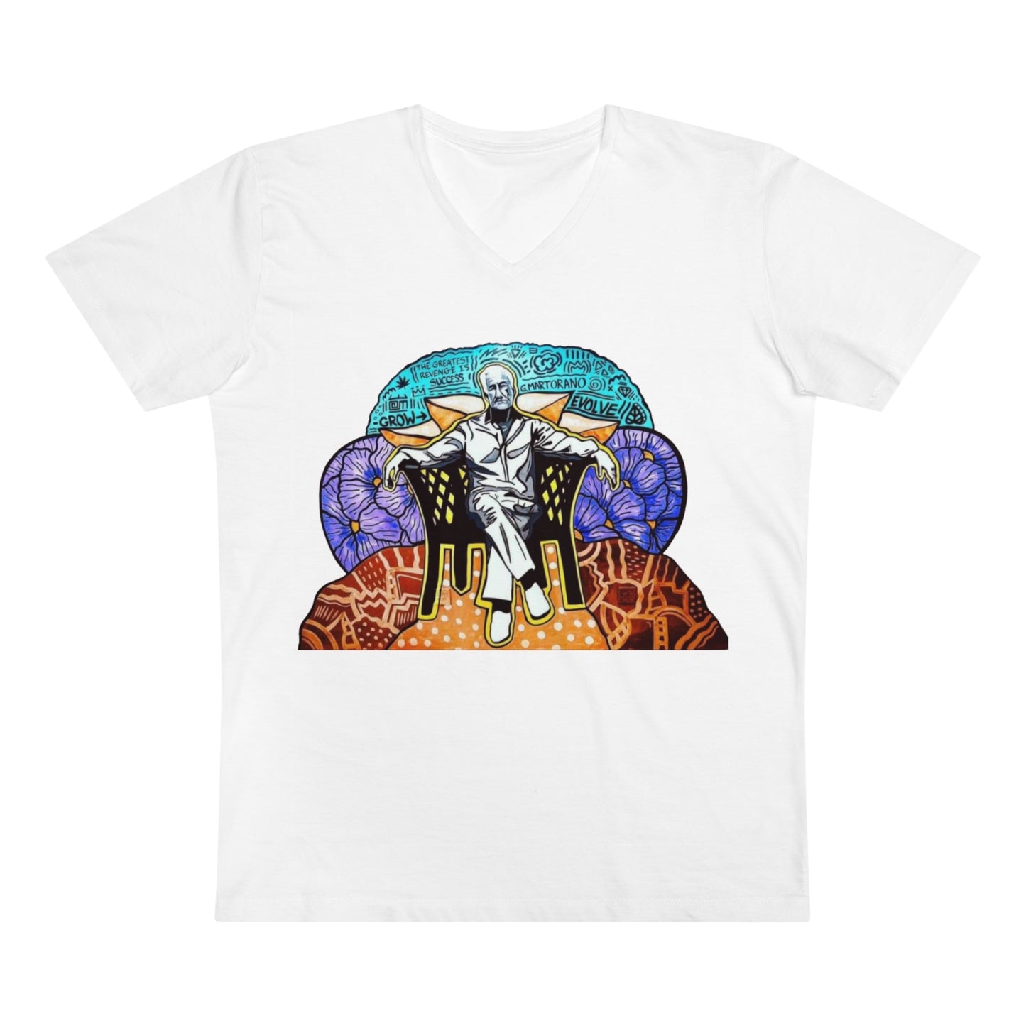 Growfather Premium T Shirt V Neck (Front) Printify