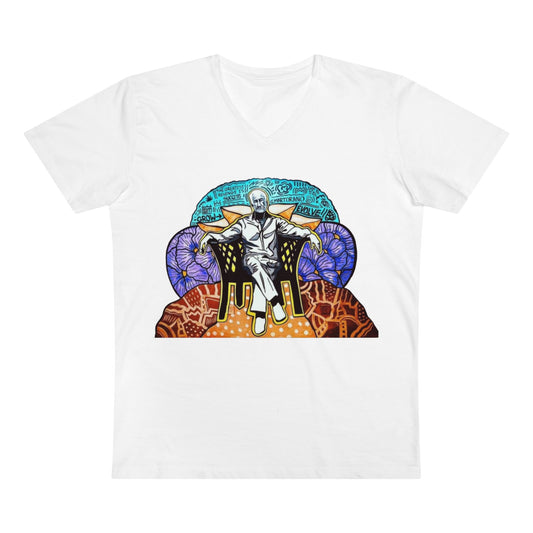Growfather Premium T Shirt V Neck (Front) Printify