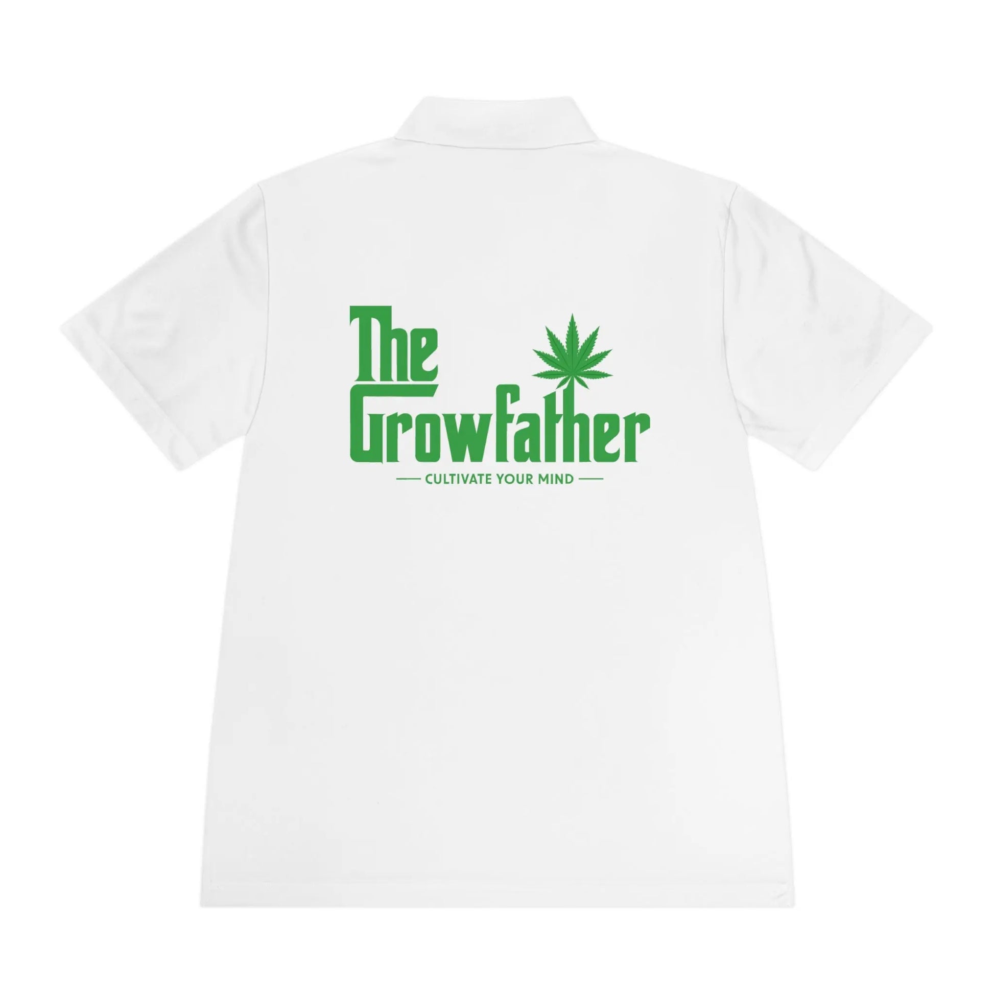 Growfather Botanical Polo White (Front & Back Print) Printify