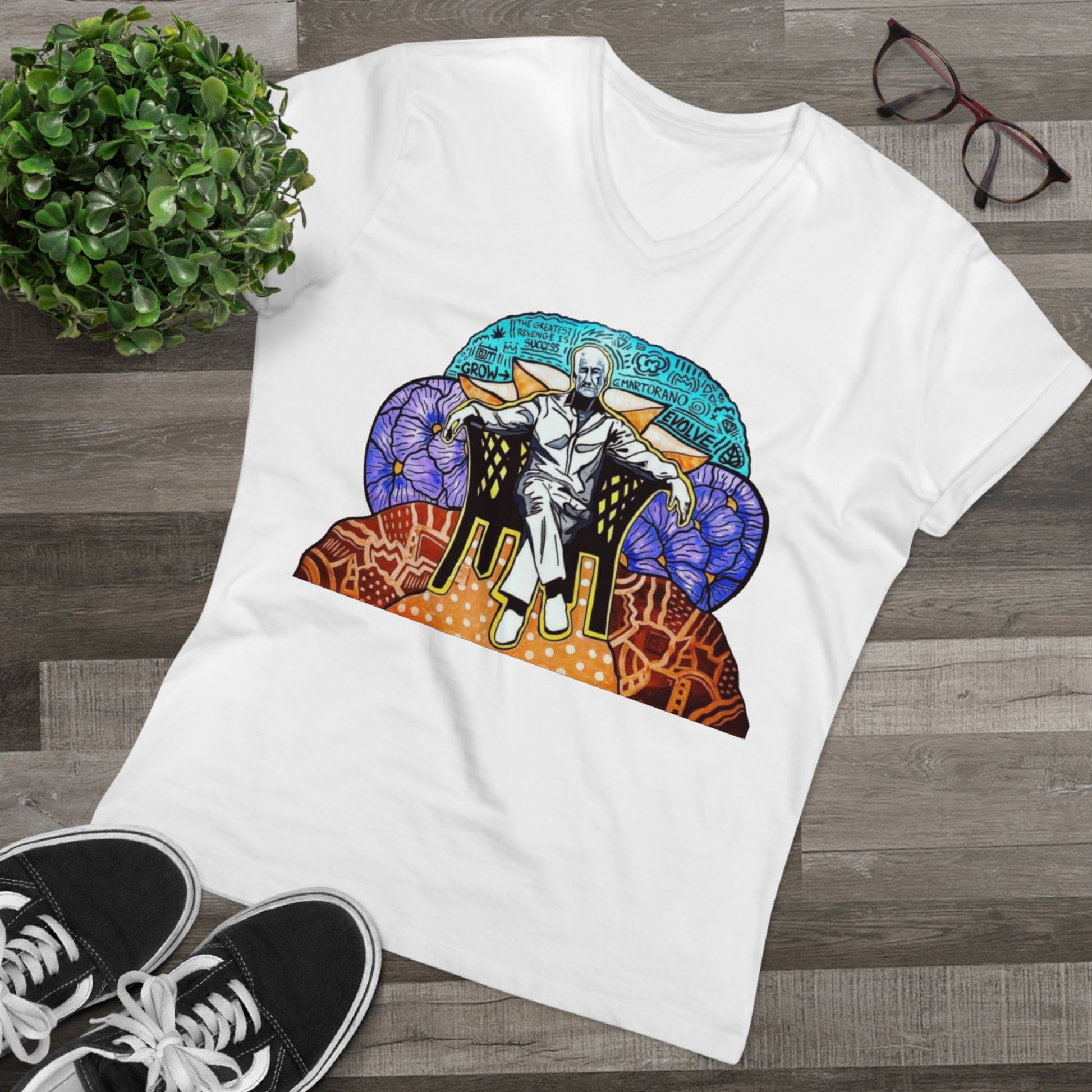 Growfather Premium T Shirt V Neck (Front) Printify