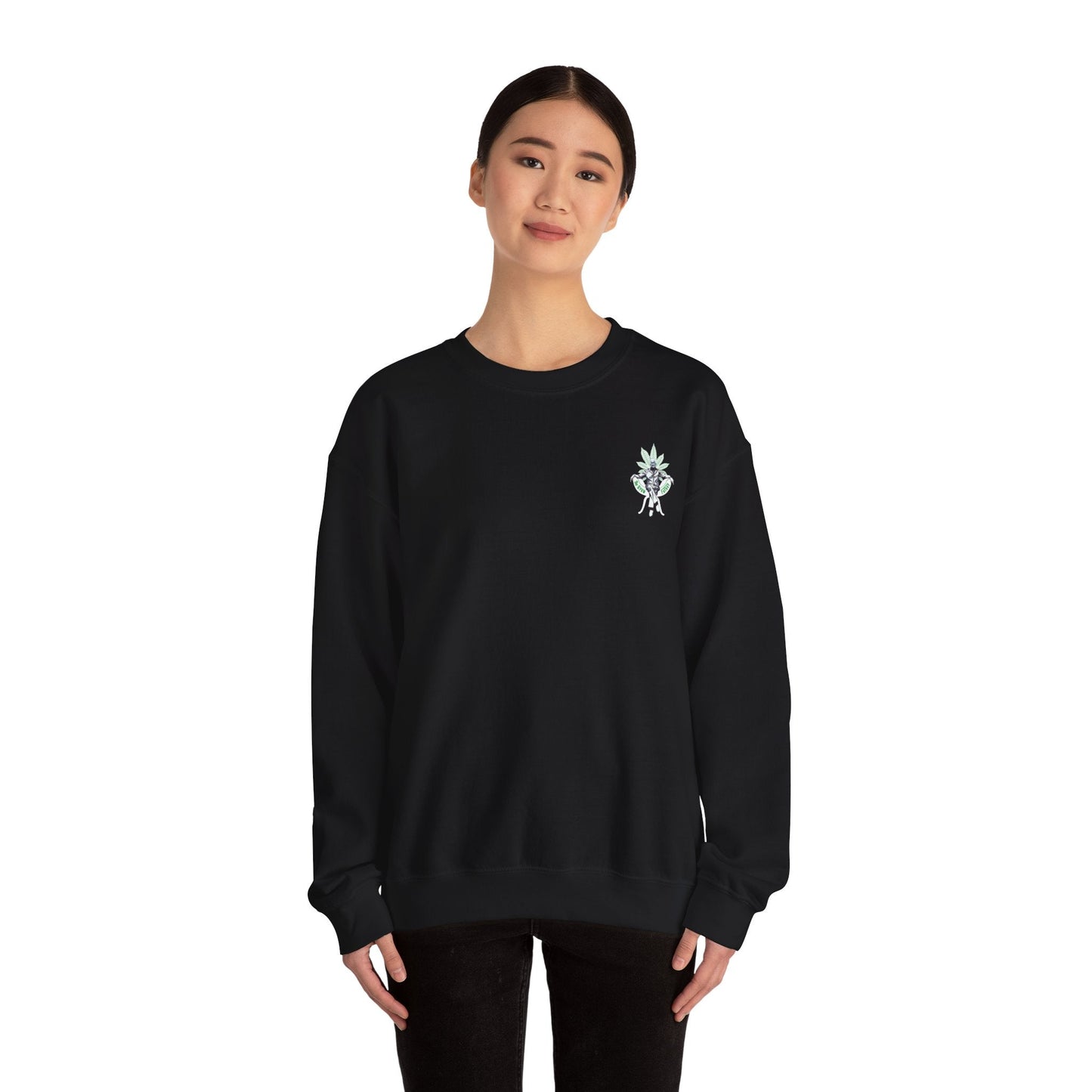 Growfather Botanical Sweat Shirt (Black) Printify