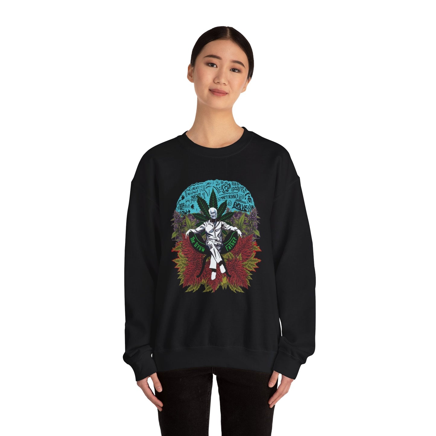 Growfather Vintage Sweat Shirt (Front) Printify